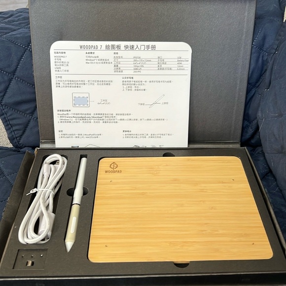 ViewSonic WoodPad 7 Bamboo Graphics Drawing Tablet w Pressure Sensitive Pen - Picture 1 of 6